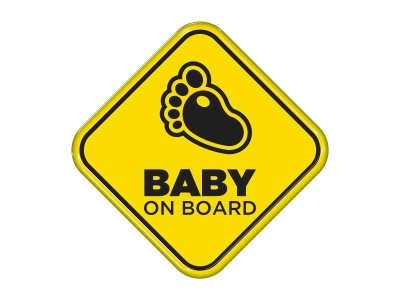 Samolepka - baby on board (stopa)