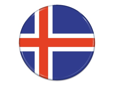 Samolepka - Vlajka Island - kruh
