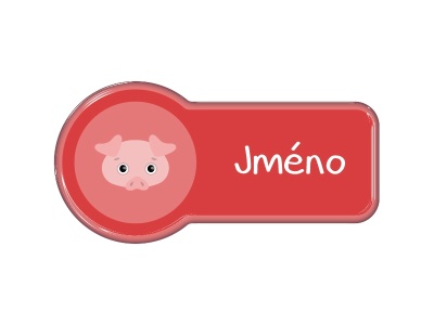 Samolepka - jméno s motivem prase