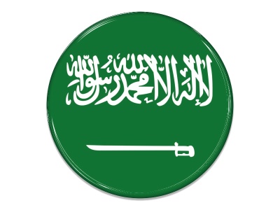 Samolepka - Vlajka Saudská Arábie - kruh