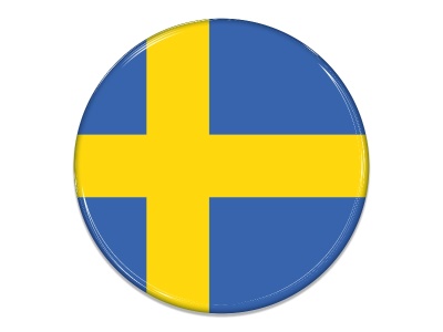 Samolepka - Vlajka Švédsko - kruh
