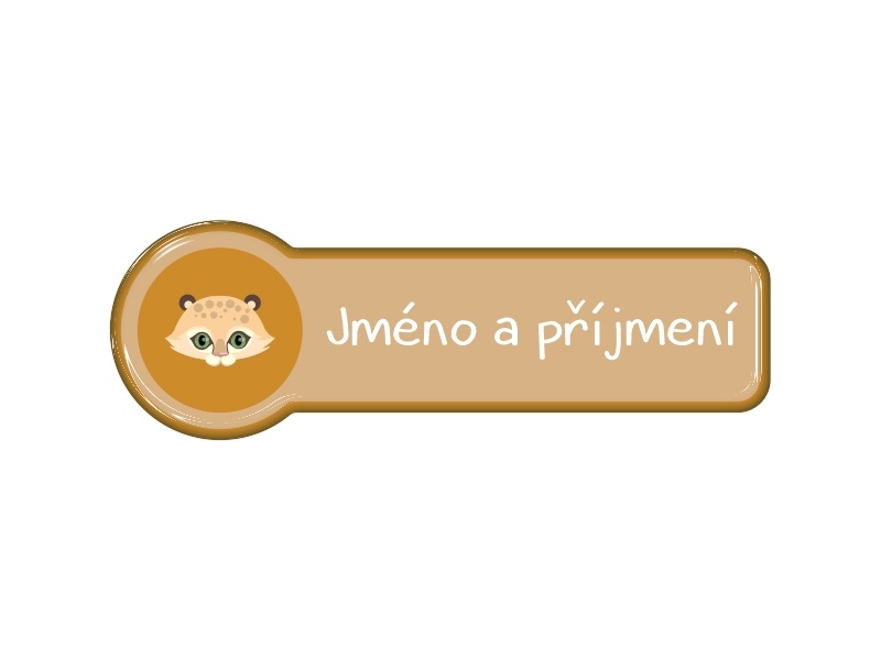 Samolepka - jméno a příjmení s motivem puma