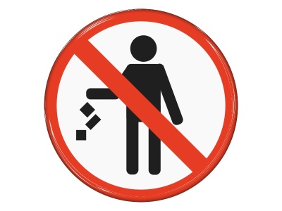 Samolepka - Zákaz odhazování odpadků