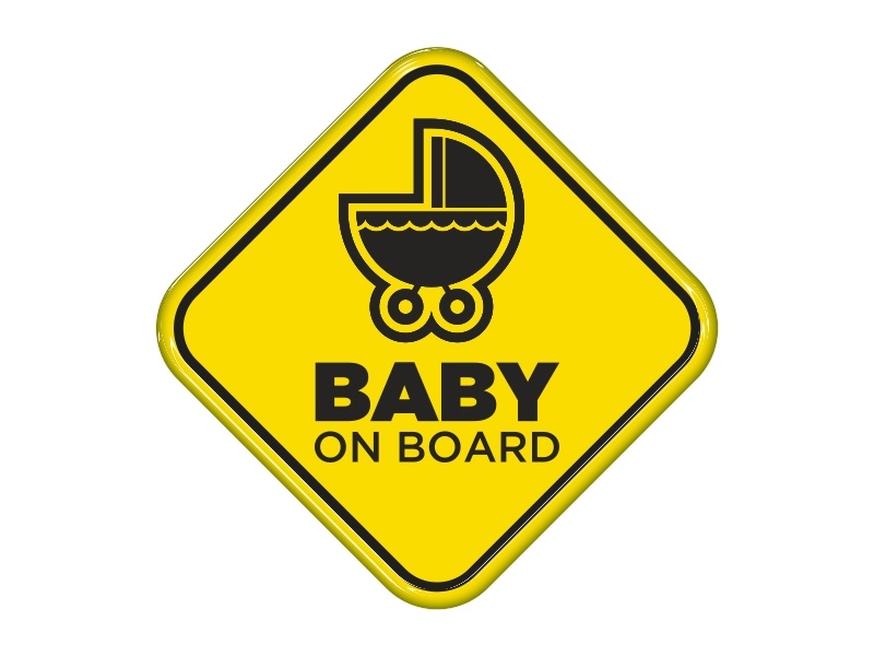 Samolepka - baby on board (kočárek)