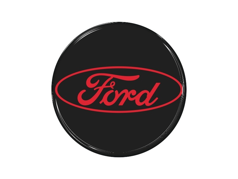 Zakázková  samolepka - Ford black red 53mm