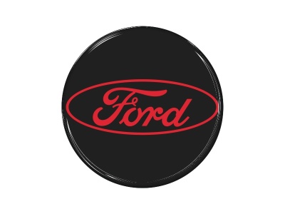 Zakázková  samolepka - Ford black red 53mm