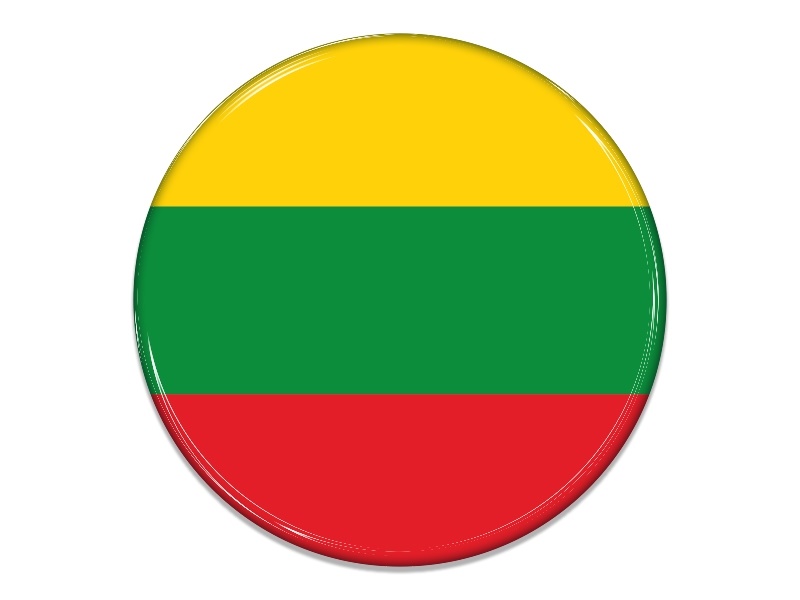 Samolepka - Vlajka Litva - kruh