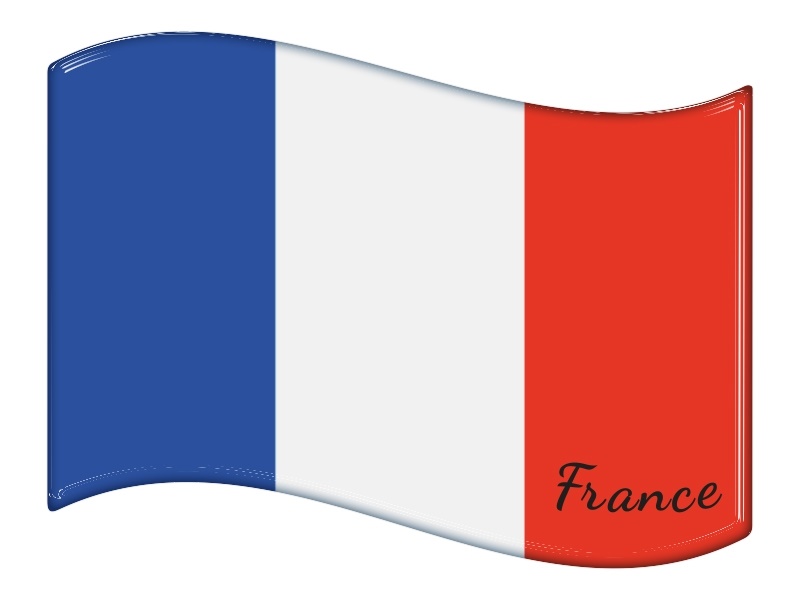 Samolepka - Vlajka Francie - s textem