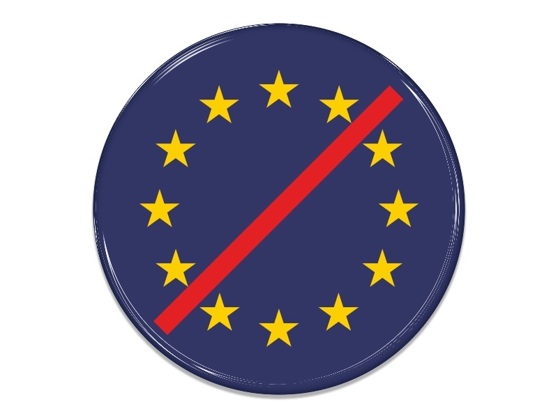 Samolepka - Znak EU - přeškrnutý