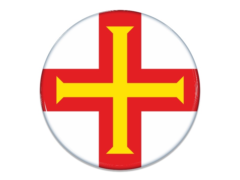 Samolepka - Vlajka Guernsey - kruh