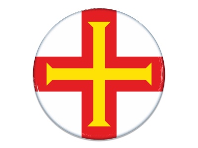 Samolepka - Vlajka Guernsey - kruh