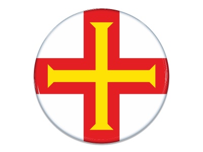 Samolepka - Vlajka Guernsey - kruh