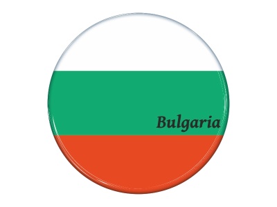 Samolepka - Vlajka Bulharsko - kruh s textem