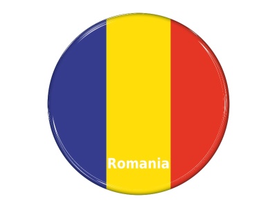 Samolepka - Vlajka Rumunsko - kruh s textem