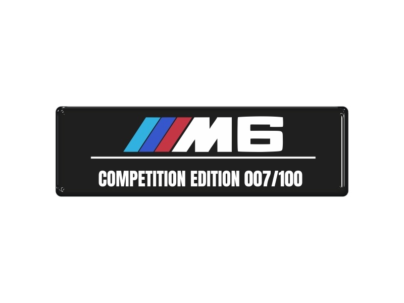 Zakázková samolepka - M6 competition 007/100 10x3cm