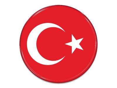 Samolepka - Vlajka Turecko - kruh