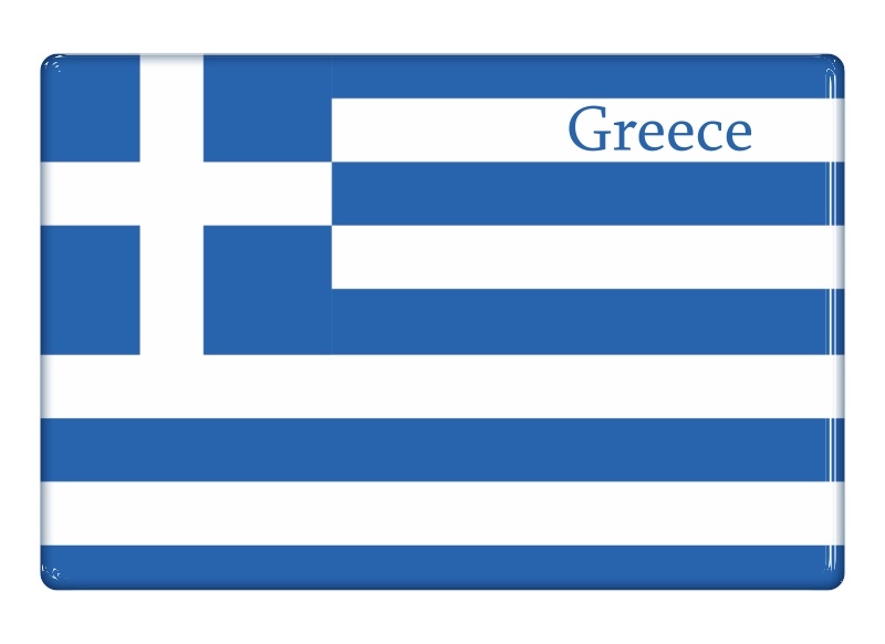 Samolepka - Vlajka Řecko - obdélník s textem