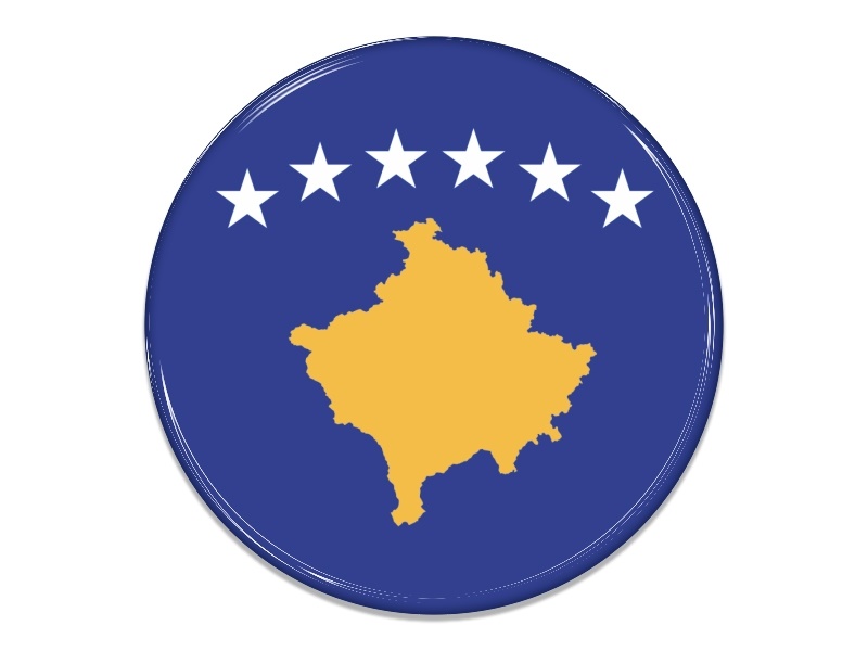 Samolepka - Vlajka Kosovo - kruh