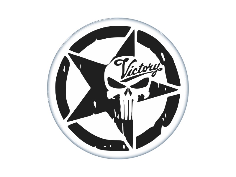 Zakázková samolepka - Lebka Victory 120mm