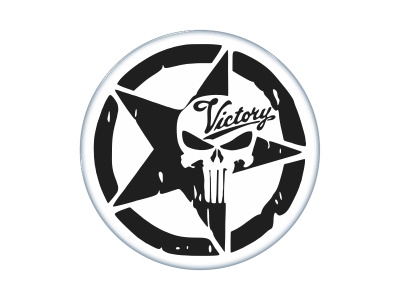 Zakázková samolepka - Lebka Victory 120mm