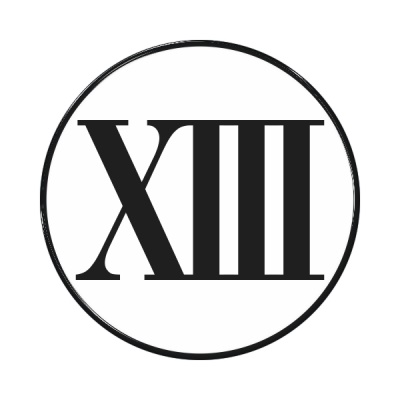 Zakázková samolepka - Římská číslice 13