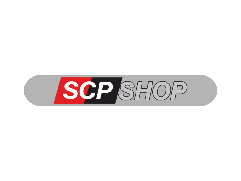 Zakázková samolepka - LAMINO STRONG SCP SHOP logo 80x13mm