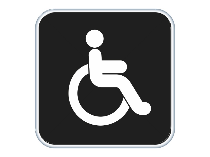 Samolepka - WC pro invalidy (černá)