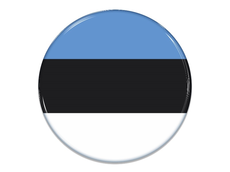 Samolepka - Vlajka Estónsko - kruh