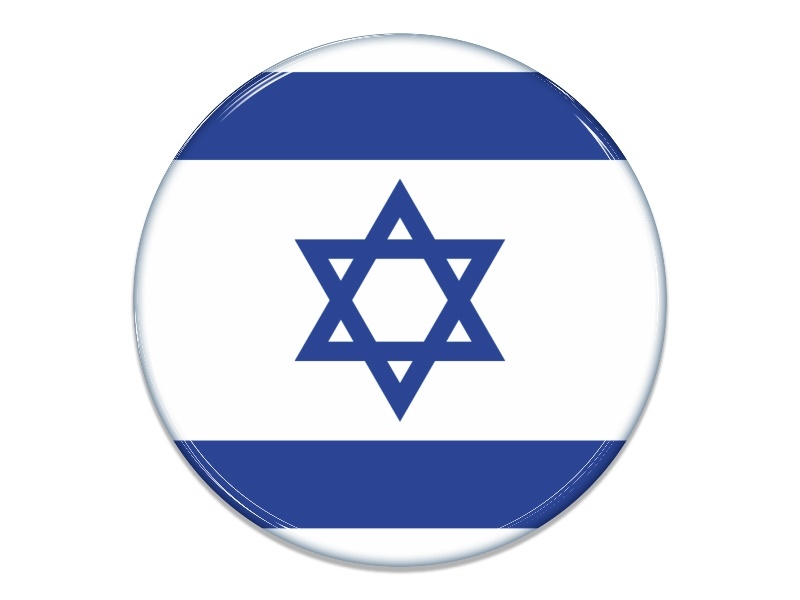 Samolepka - Vlajka Izrael - kruh