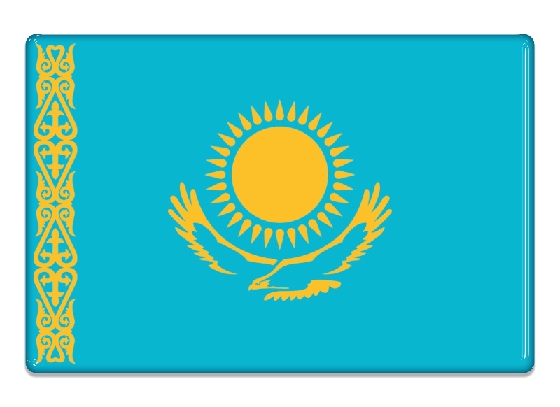 Samolepka - Vlajka Kazachstán - obdélník