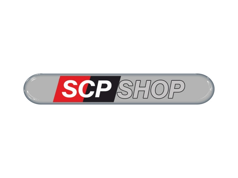 Zakázková samolepka - SCP SHOP logo 80x10mm