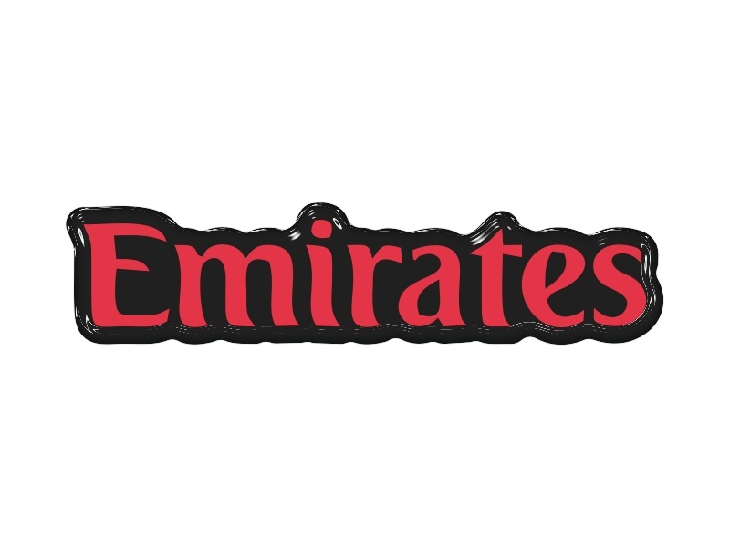 Zakázková  samolepka - Fly Emirates Nápis