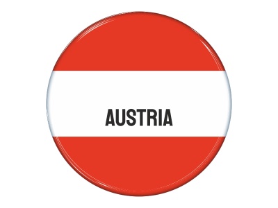 Samolepka - Vlajka Rakousko - kruh s textem