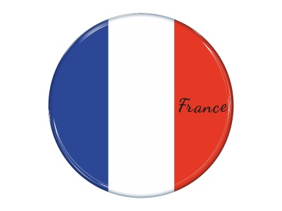 Samolepka - Vlajka Francie - kruh s textem