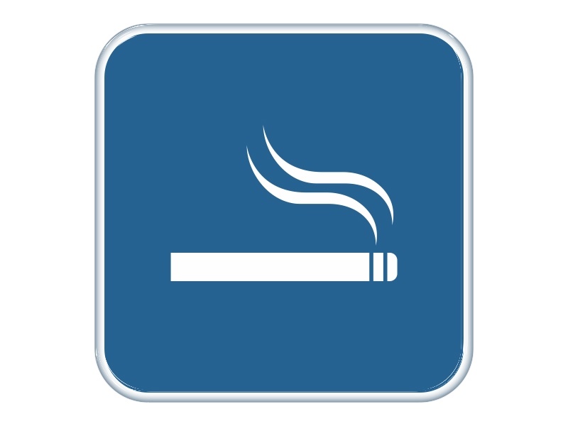 Samolepka - Místnost pro kuřáky (modrá)