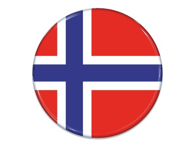 Samolepka - Vlajka Norsko - kruh
