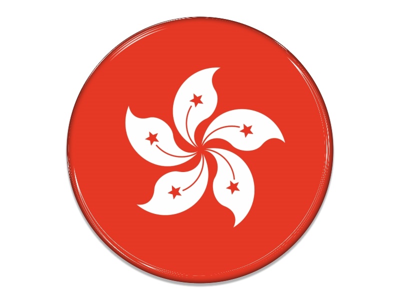 Samolepka - Vlajka Hong Kong - kruh