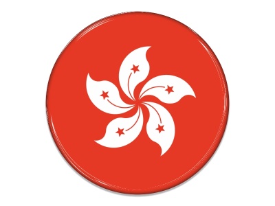 Samolepka - Vlajka Hong Kong - kruh