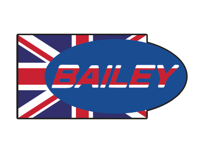 Zakázková samolepka - Bailey č1. modrá + vlajka LAMINO