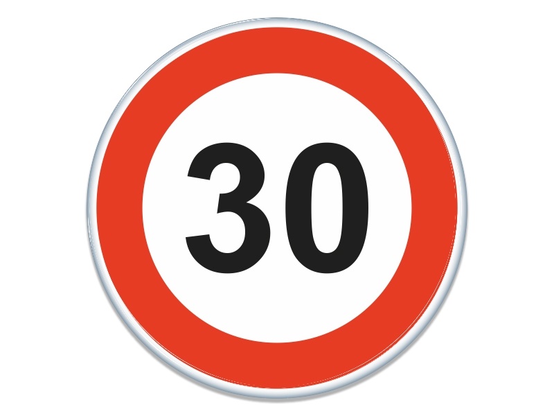 Samolepka - Maximální povolená rychlost 30 km/h
