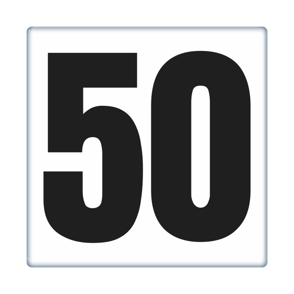 Zakázková samolepka - 3D čísla 1-50 100x100mm 80x86mm-číslo