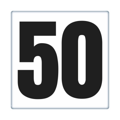 Zakázková samolepka - 3D čísla 1-50 100x100mm 80x86mm-číslo