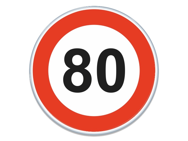 Samolepka - Maximální povolená rychlost 80 km/h