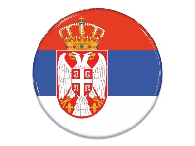 Samolepka - Vlajka Srbsko - kruh