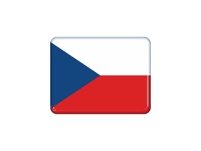 Zakázková samolepka - minivlajka Česko obdélník