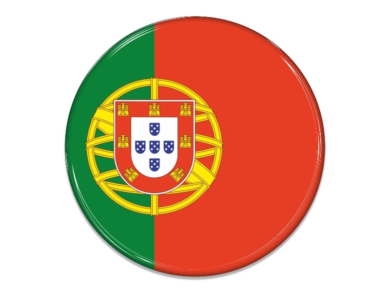Samolepka - Vlajka Portugalsko - kruh