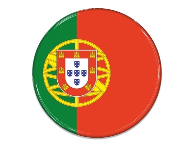 Samolepka - Vlajka Portugalsko - kruh