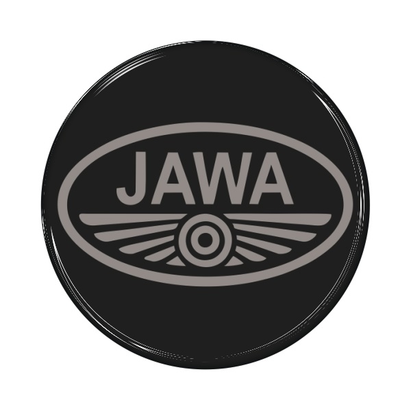 Zakázková samolepka - jawa 48mm black gray