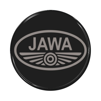 Zakázková samolepka - jawa 48mm black gray