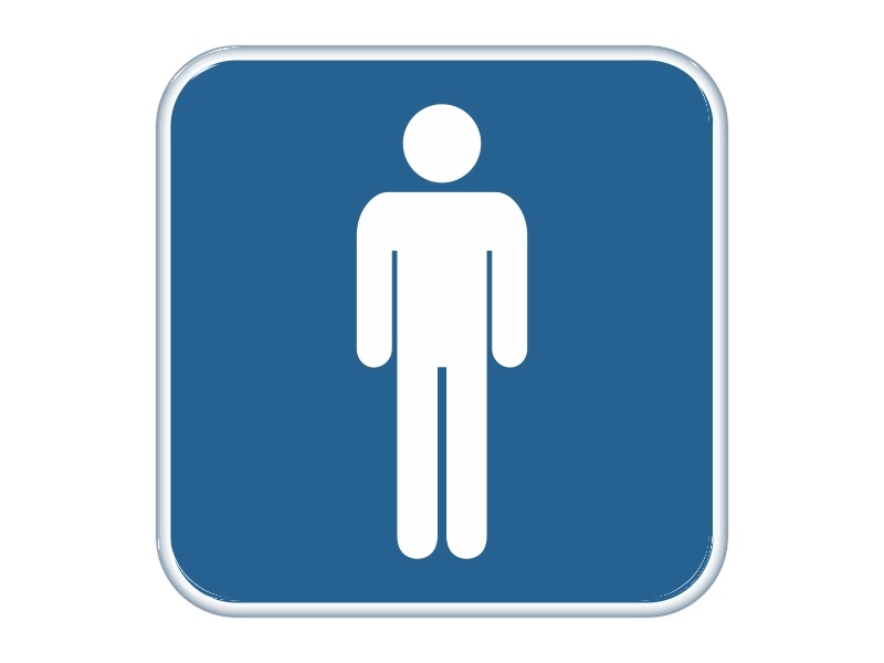 Samolepka - WC - pánské (modrá)